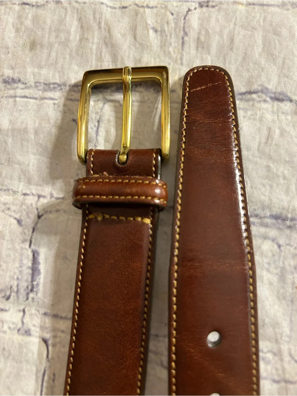 TRAFALGAR BROWN HANDCRAFTED GOLD TONE BUCKLE 42 & BLACK WESTERN SILVER TONE 42
